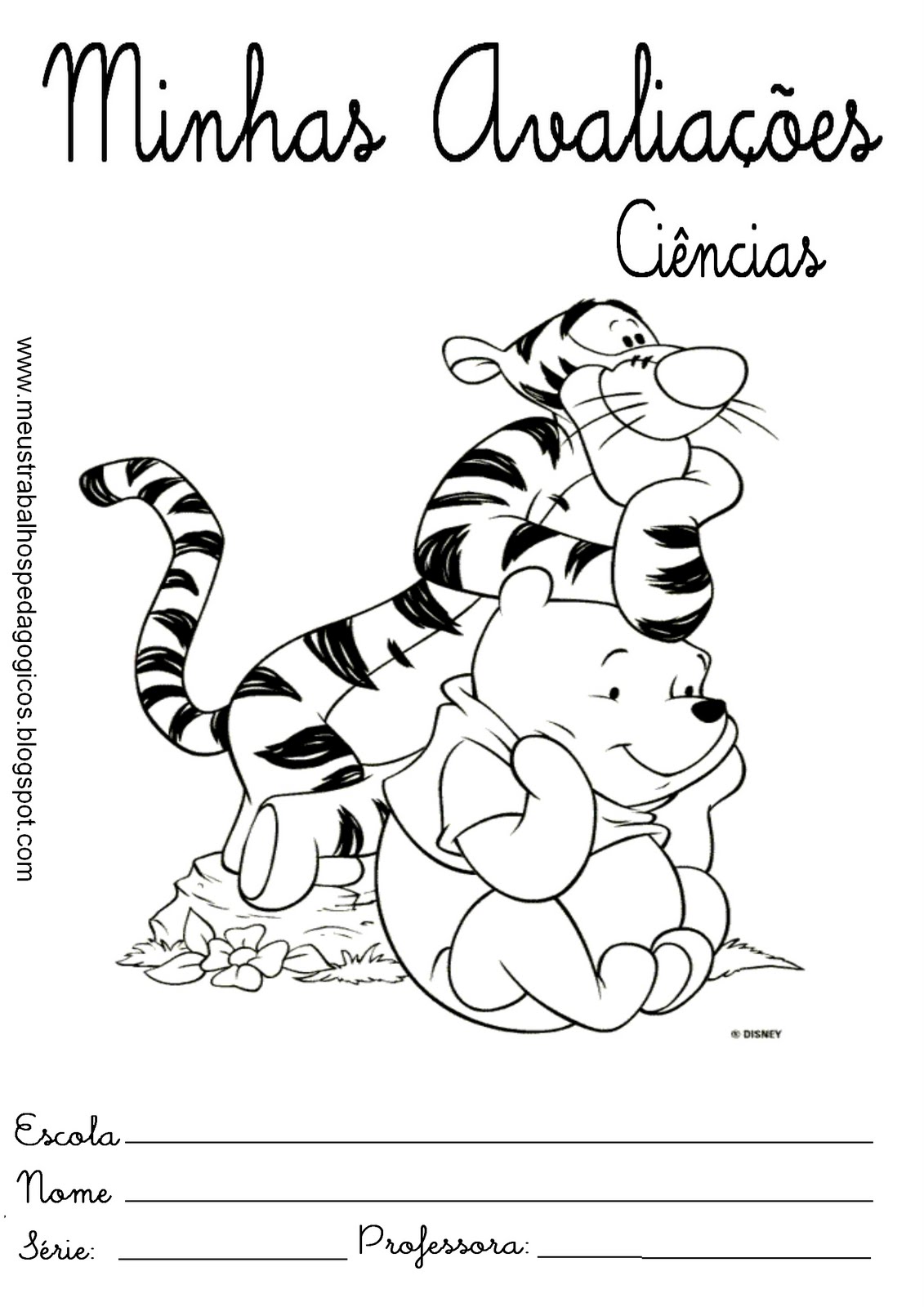 Meus Trabalhos Pedagógicos ®: Desenhos de Capas de Prova