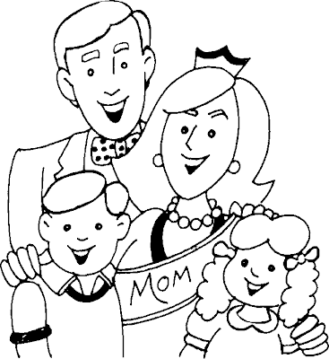 Happy Family Coloring Pages for Kids