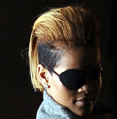 Curly Hair Mohawk. Rihanna Adds Hair Extensions