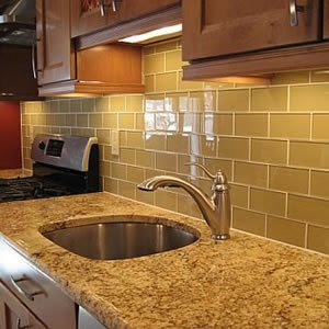 Glass Subway Tile Backsplash