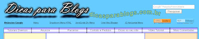 Menu horizontal no blog