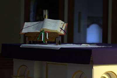 Close up of High Alter with Liturgy Book