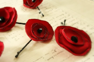 foundling recycled silk poppy bobby pin red