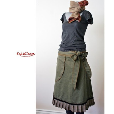 olive military pleated romantic diy skirt kaylim