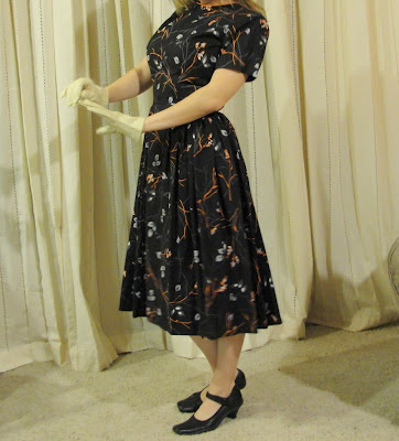 vintage black orange pin up pin-up I love lucy lucille ball dress