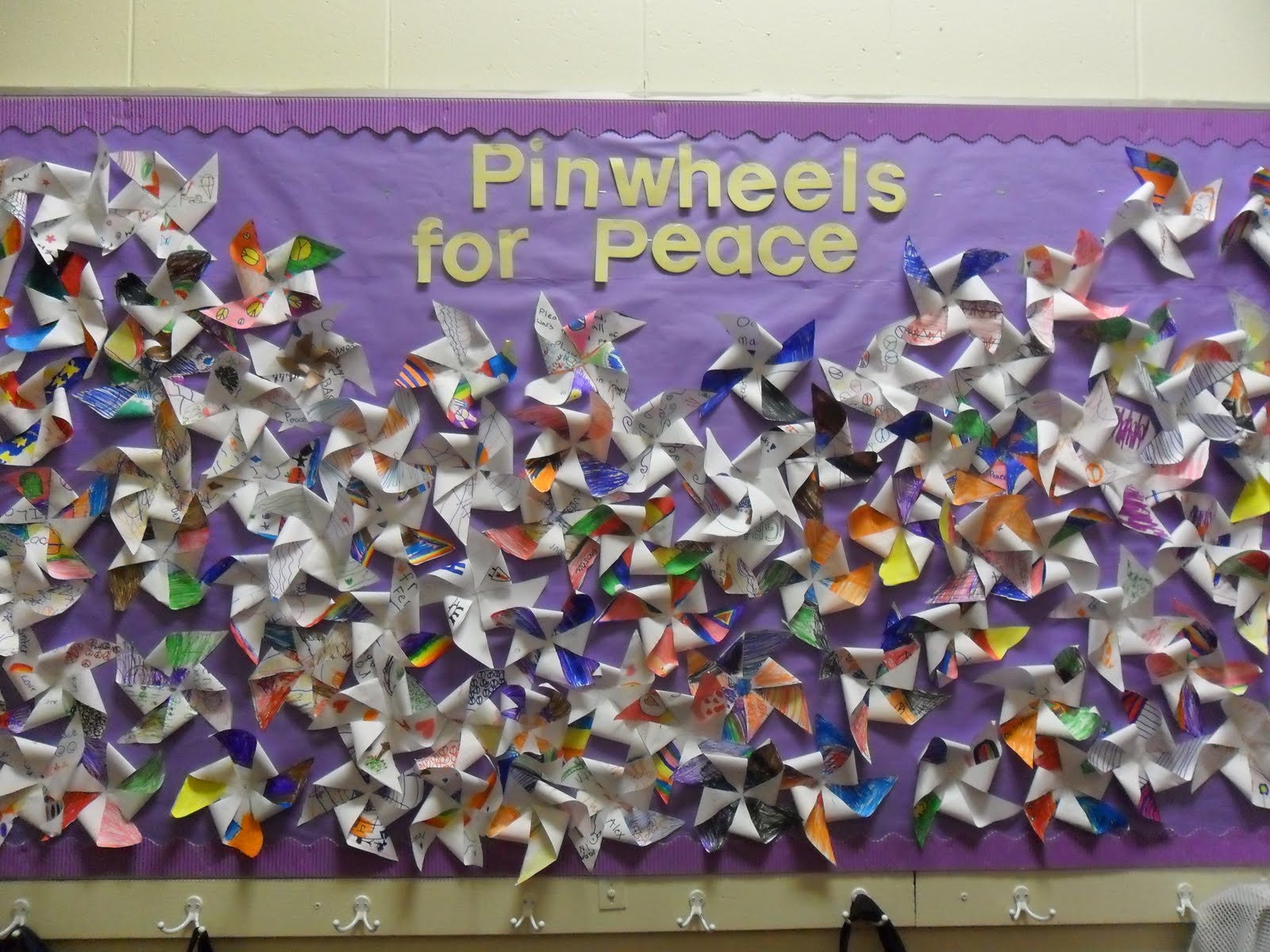 draw, paint, and cut Bulletin Board Pinwheels for Peace