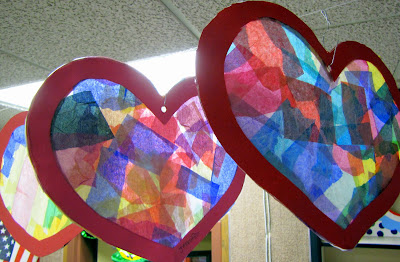 Stain Glass Tissue Paper February Craft