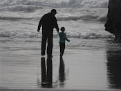 A walk on the beach with daddy