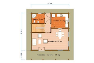 Progetti di case in legno: casa 138 mq terrazza 16 loggia 16 ... Progetto casa 40 mq