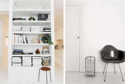 swedish garsoniere design interior black and white