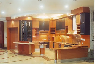 Kitchen with wood cabinets interior