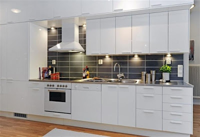 Sweden Apartment Design Wood Floor kitchen