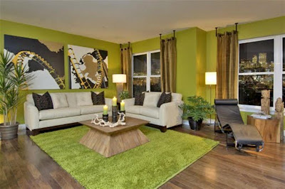 green paint living room