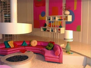 pink living room design