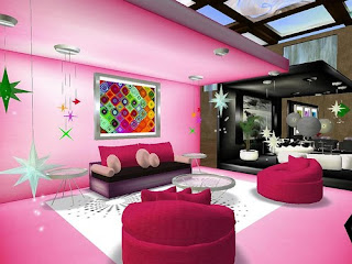 Pink living room interior designs