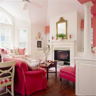 Pink living room designs