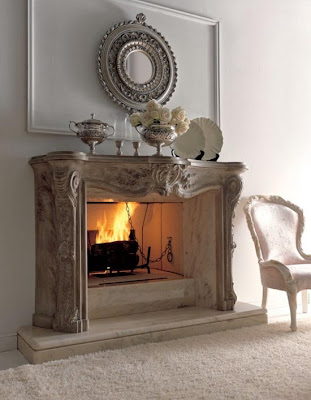 Classic Living Room Design with Deluxe Stone Fireplaces by Savio Firmino