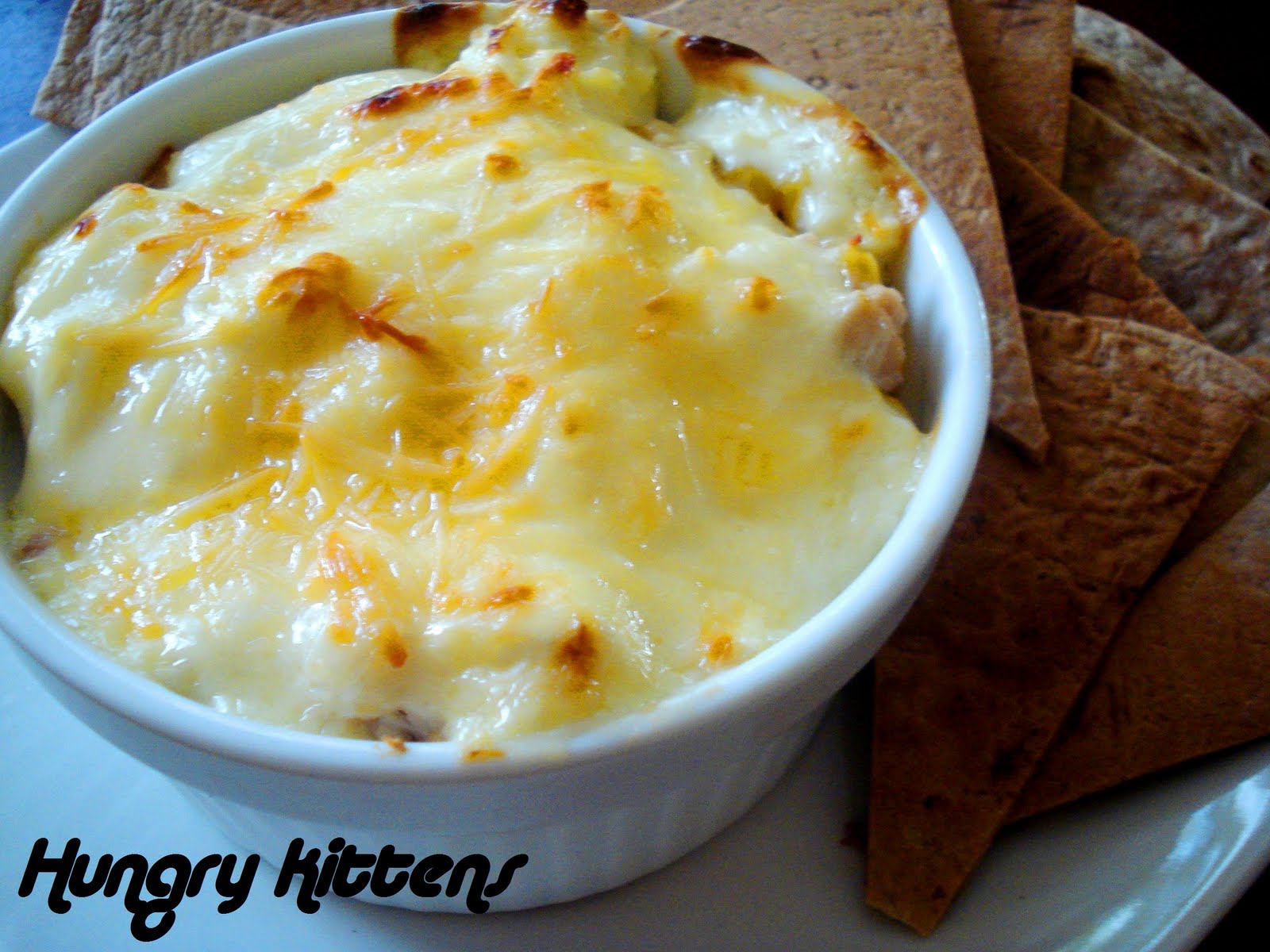 Hungry Kittens Tuna and Corn Dip with Pita Chips