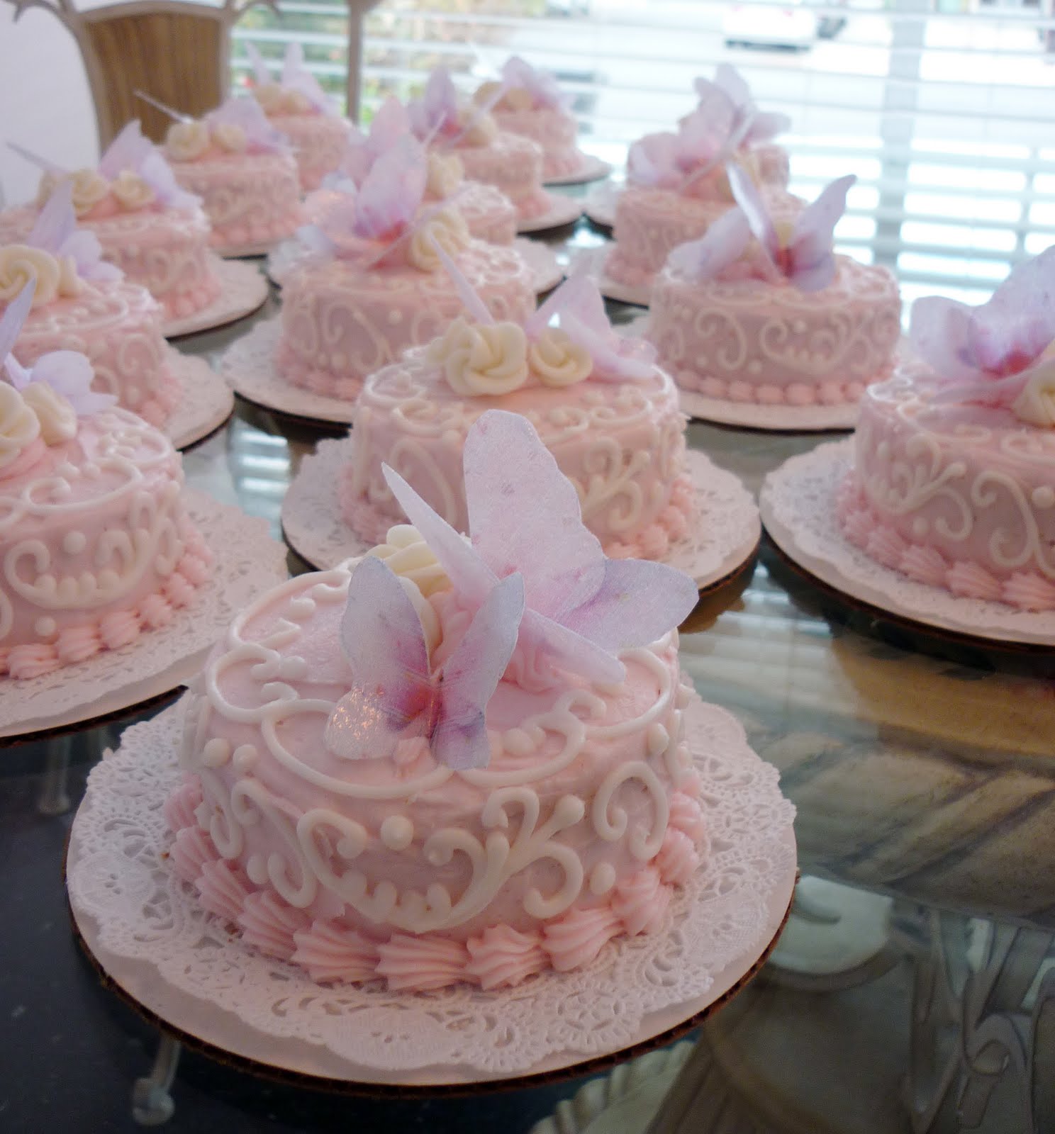 Alamo Sweets Llc Individual Baby Shower Cakes With Edible Butterflies