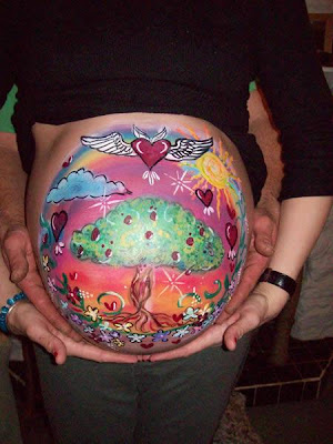 body art grávidas coração