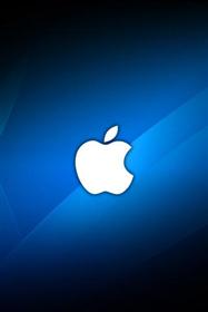 Apple Logo Blue BG Mobile Wallpaper