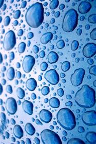 Water Drops on Blue Glass Mobile Wallpaper