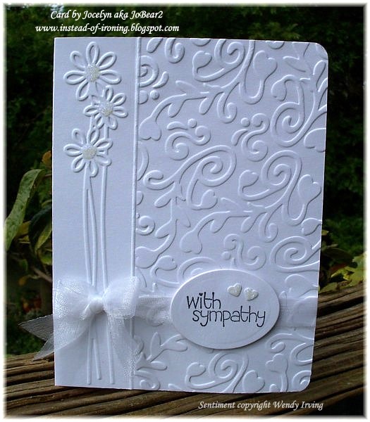 Sympathy card using Cuttlebug and Sizzix embossing folders