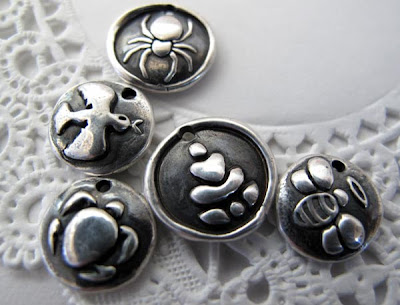 silver turtle Buddha dove spider bee charms