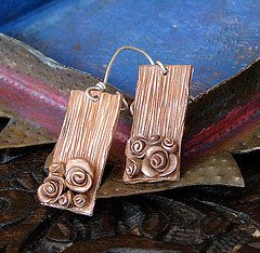 lorena angula metal bronz clay earrings