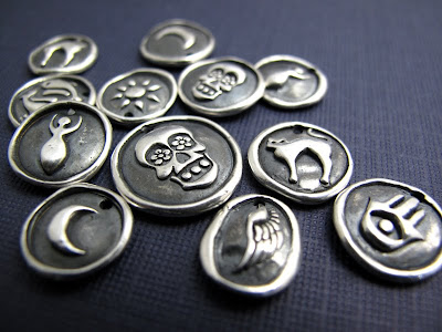 silver metal clay charms fall hint jewelry