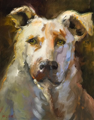 linda st. clair dog painting portrait