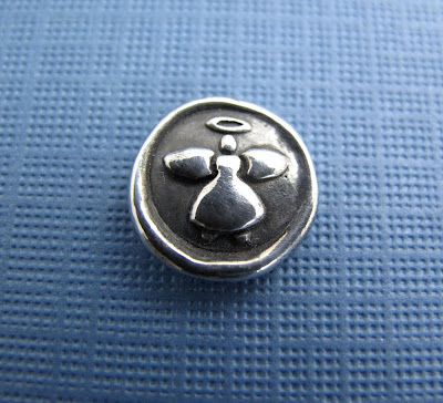 silver pocket angel token charm