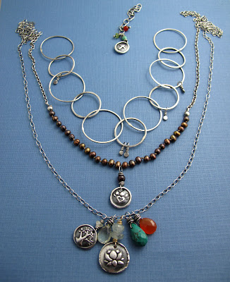 silver lotus tree heart charm pendant neckalce