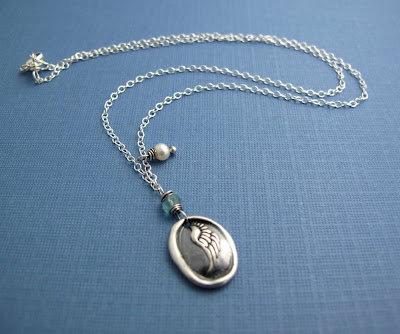 silver angel wing pendant charm necklace jewelry