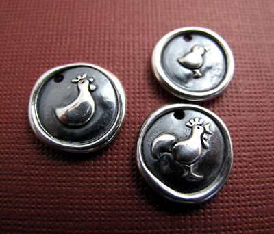 silver chicken charm rooster chick jewelry coop
