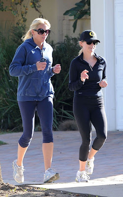 Reese Witherspoon out jogging in Brentwood