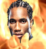 Didier Drogba in flames