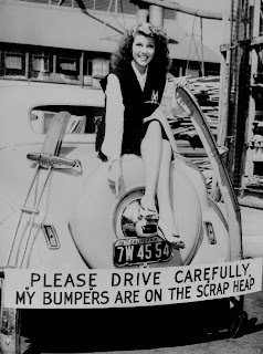 As Mr. Cohen notes, everyone contributed back then, including movie star Rita Hayworth who donated her car bumpers to be recycled for military parts...from http://www.archives.gov/research/ww2/photos/images/ww2-14.jpg