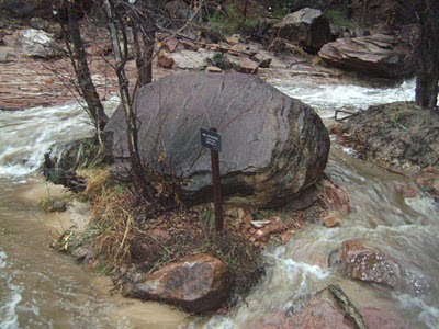 River blocking trail to Emerald Pools