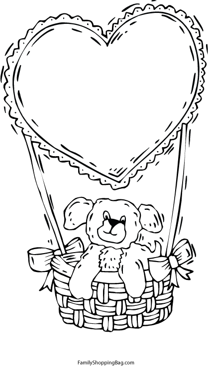 Puppy Valentine Coloring Pages, Pupply Love Printables