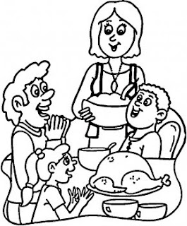 Turkey dinner coloring pages