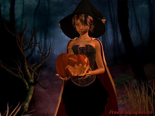 Witch with pumpkin