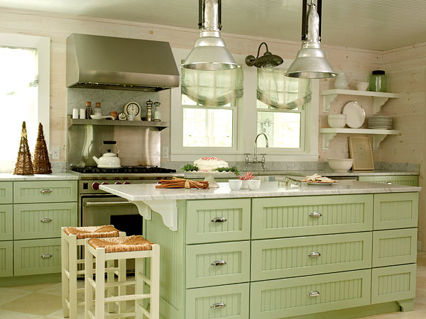 Green Kitchen Cabinets