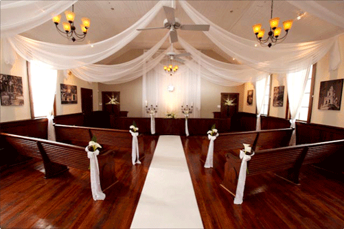 Wedding Chapel for Custom Wedding Decor and Chiffon Ceiling Treatments
