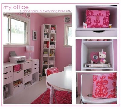 Hello kitty themed office! Very cute and i love all the packing space! Hello kitty themed office! Very cute and i love all the packing space!
