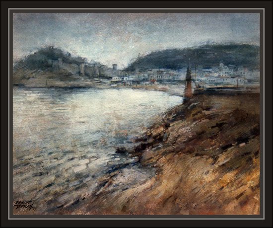 TOSSA DE MAR-PANORAMICA-PAISAJES-PINTURA-ERNEST DESCALS TOSSA DE MAR-PANORAMICA-PAISAJES-PINTURA-ERNEST DESCALS