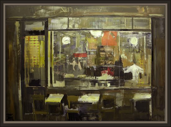 CAFETERIA DE NOCHE-ERNEST DESCALS-ESCAPARATE-PINTURAS CAFETERIA DE NOCHE-ERNEST DESCALS-ESCAPARATE-PINTURAS