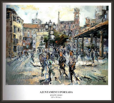 GRANOLLERS-AJUNTAMENT-AYUNTAMIENTO-PORXADA-ERNEST DESCALS-PINTURAS-GOUACHE-EXPOSICION-PINTURA