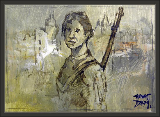 GUERRA CIVIL-ESPAÑA-MILICIANAS-PERSONAJES-PINTURA-ERNEST DESCALS GUERRA CIVIL-ESPAÑA-MILICIANAS-PERSONAJES-PINTURA-ERNEST DESCALS
