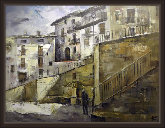 PENYARROYA DE TASTAVINS-MAESTRAT-MAESTRAZGO-TERUEL-PINTURA-ERNEST DESCALS PENYARROYA DE TASTAVINS-MAESTRAT-MAESTRAZGO-TERUEL-PINTURA-ERNEST DESCALS